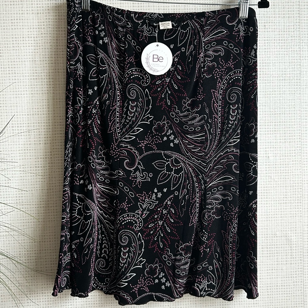 Women's Black Paisley Skirt